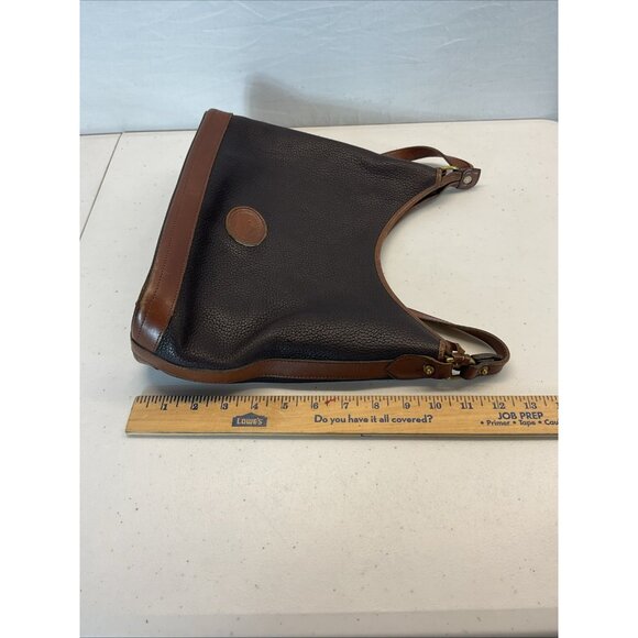 EUC VTG‎  Dooney & Bourke Black Tan Tumbled Pebbled Leather Hobo shoulder Bag - Picture 14 of 16